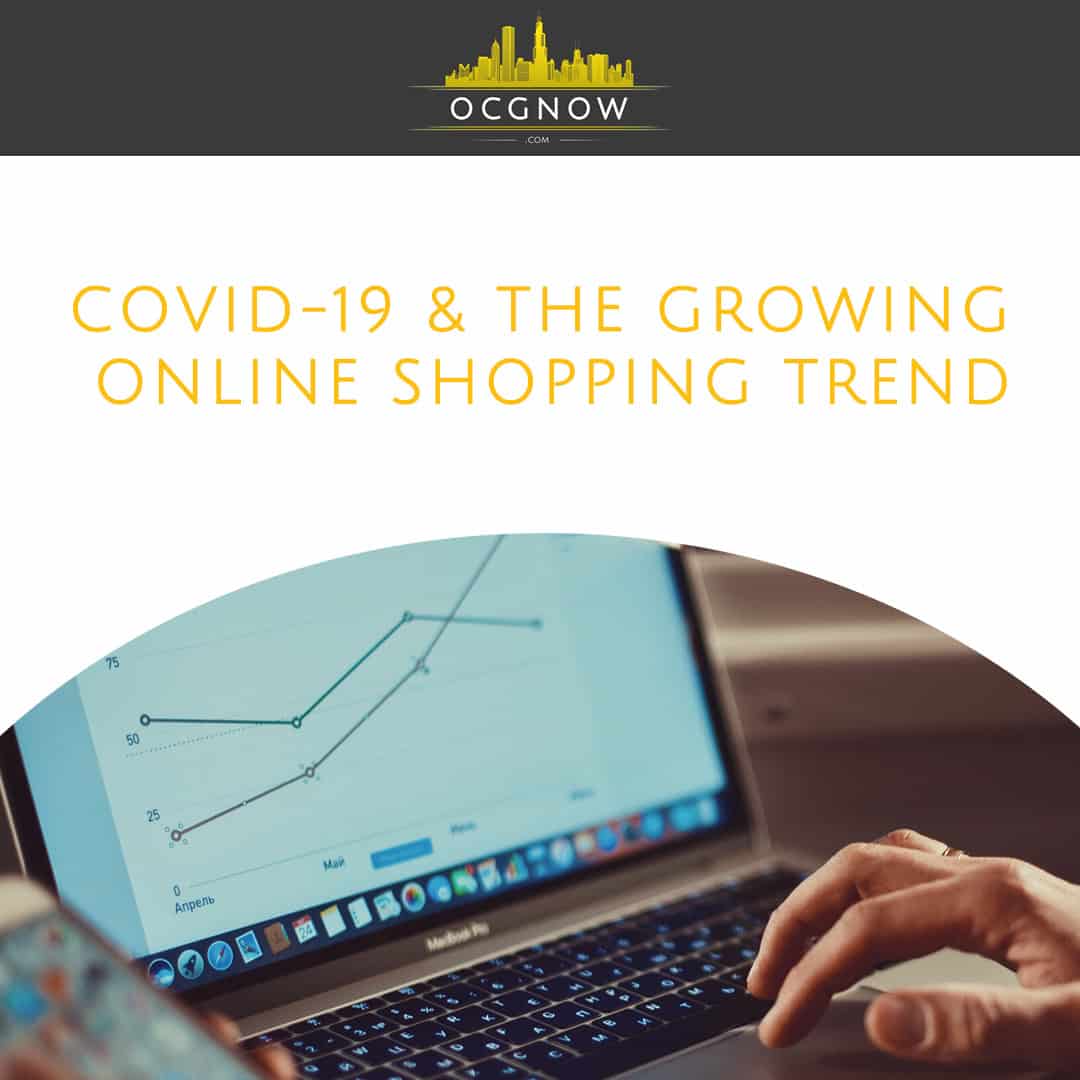 Uptrend statistics depicting covid-19 ands relationship with growing online shopping trend