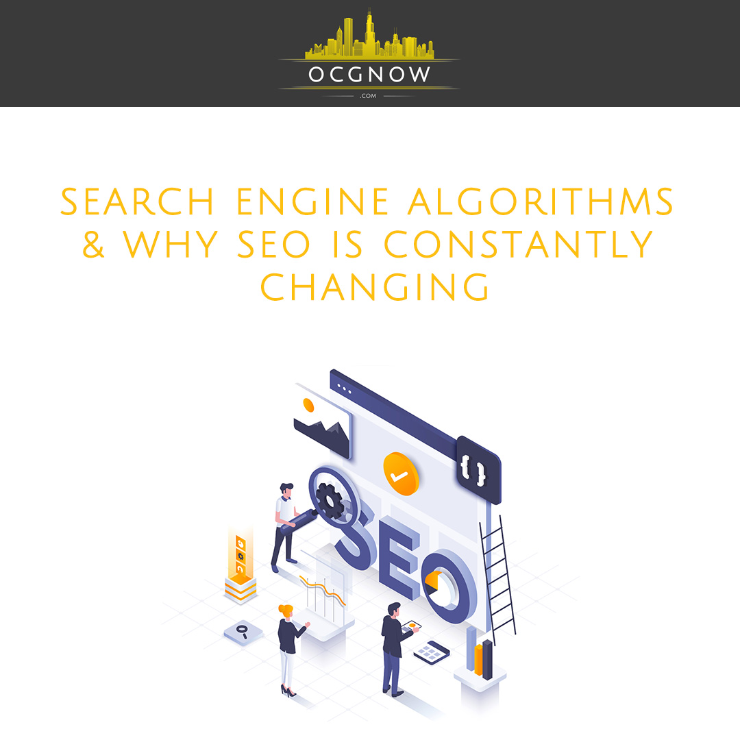 Illustration depicting search engine algorithm and SEO for digital marketing