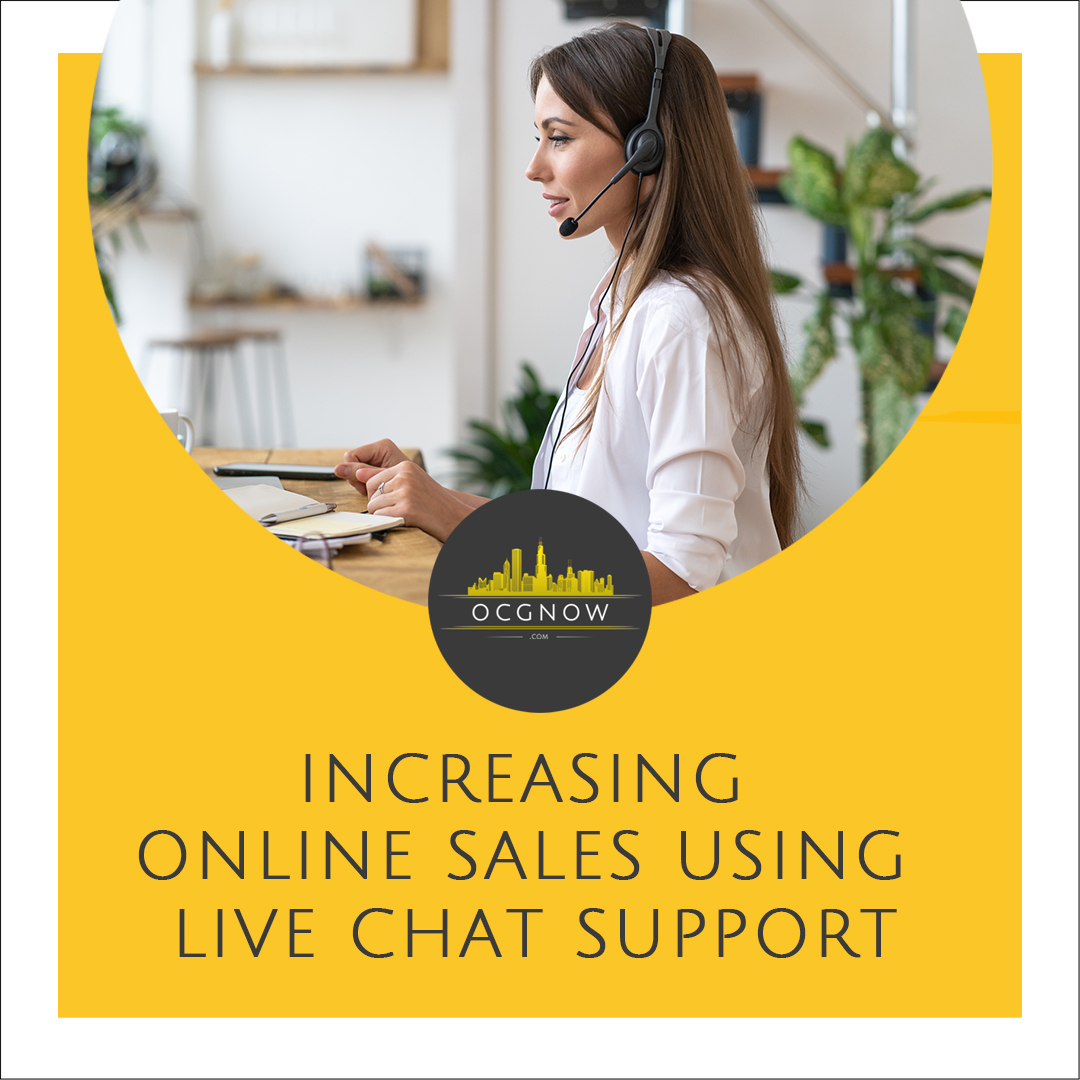 Woman offering online live chat support for business